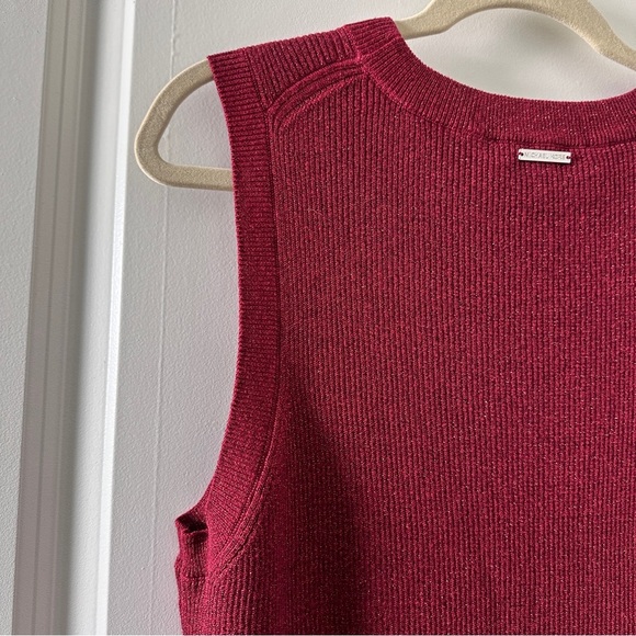 MICHAEL Michael Kors Red Metallic Knit Sleeveless Sweater Womens Size Medium NWT - Picture 12 of 17